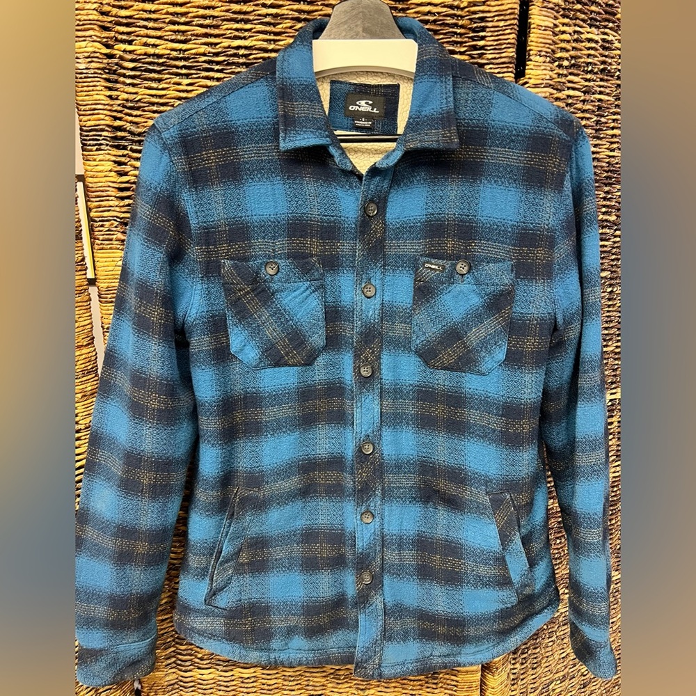 O'Neill Lightweight Blue Sherpa Jacket for Effortless Style- Small, Mens‎